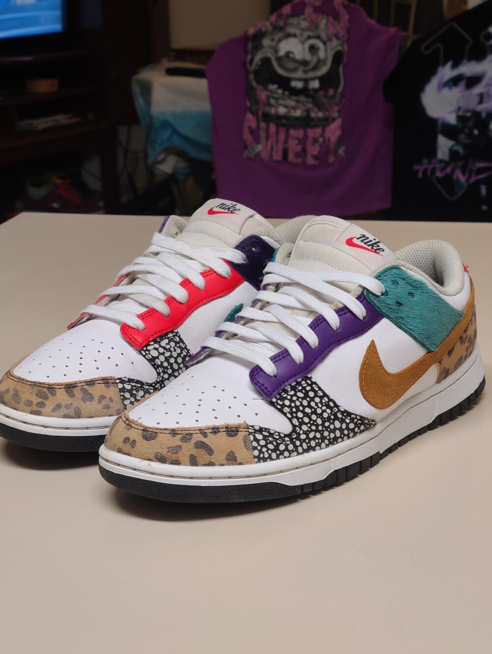 Nike Dunk Low SE Safari Mix casual low top skateboard sneakers size 10